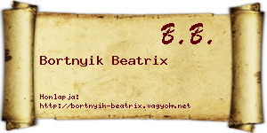 Bortnyik Beatrix névjegykártya